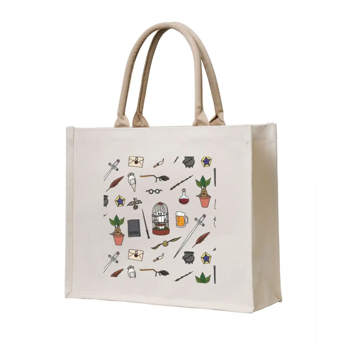 

Owl and wand Tote Bag Shopper handbag Canvas bag tote bags cloth bags