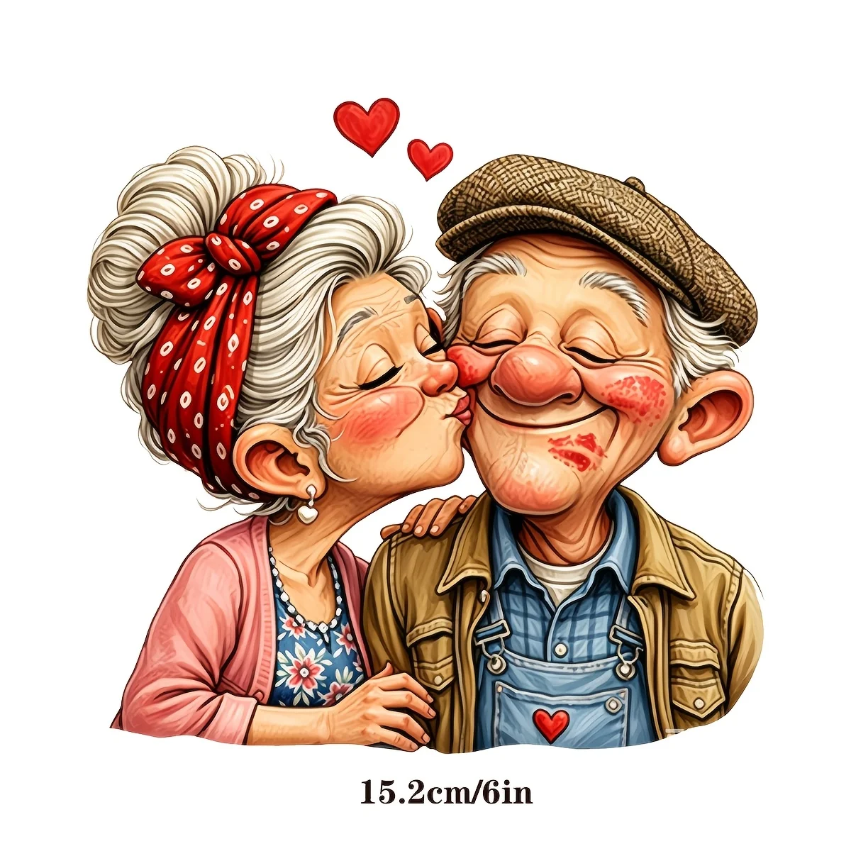1Pc Elderly Couple Kissing Vinyl Sticker, Scratch Resistant Decal for Car Motorcycle Decor, Holiday Gift
