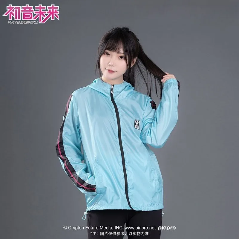 新しい初音ミクかわいい屋外日焼け止め服かわいい漫画夏軽量速乾性抗紫外線フード付きジャケットギフト