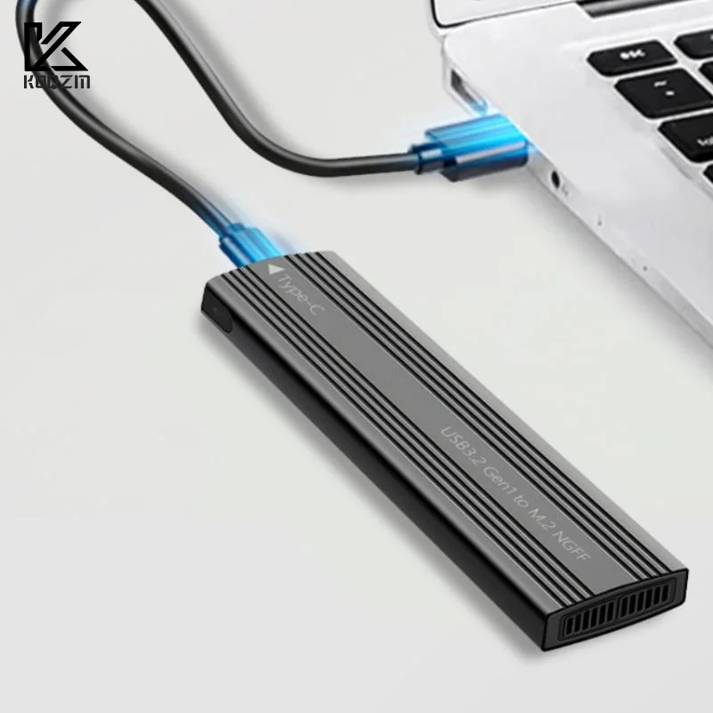 B-KEY Externes Festplattengehäuse USB C Aluminiumlegierung M.2 SATA-Protokoll Festplattengehäuse zur Speichererweiterung