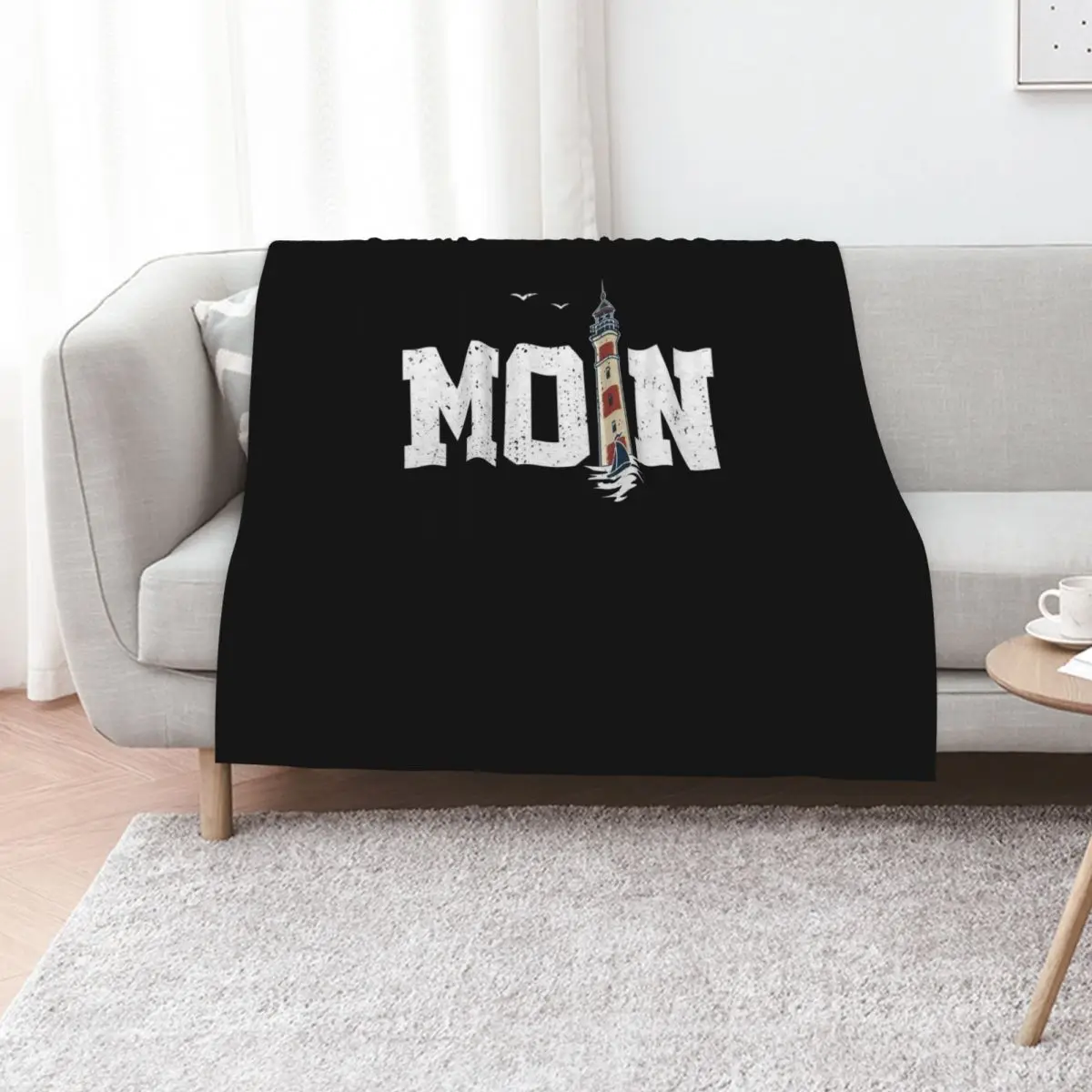 Hello North Sea lighthouse & seagulls North Germany sea beach Throw Blanket bed plaid Cute Plaid Luxury Brand sofa bed Blankets