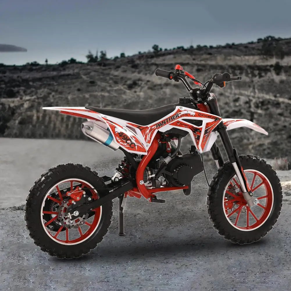 

Gas Motorbike, 150kg Loading Capacity 49cc 2-Stroke Kids Mini Dirt Bike, Children Off-road Bike, Racing Max Speed 40KM/H (Red)