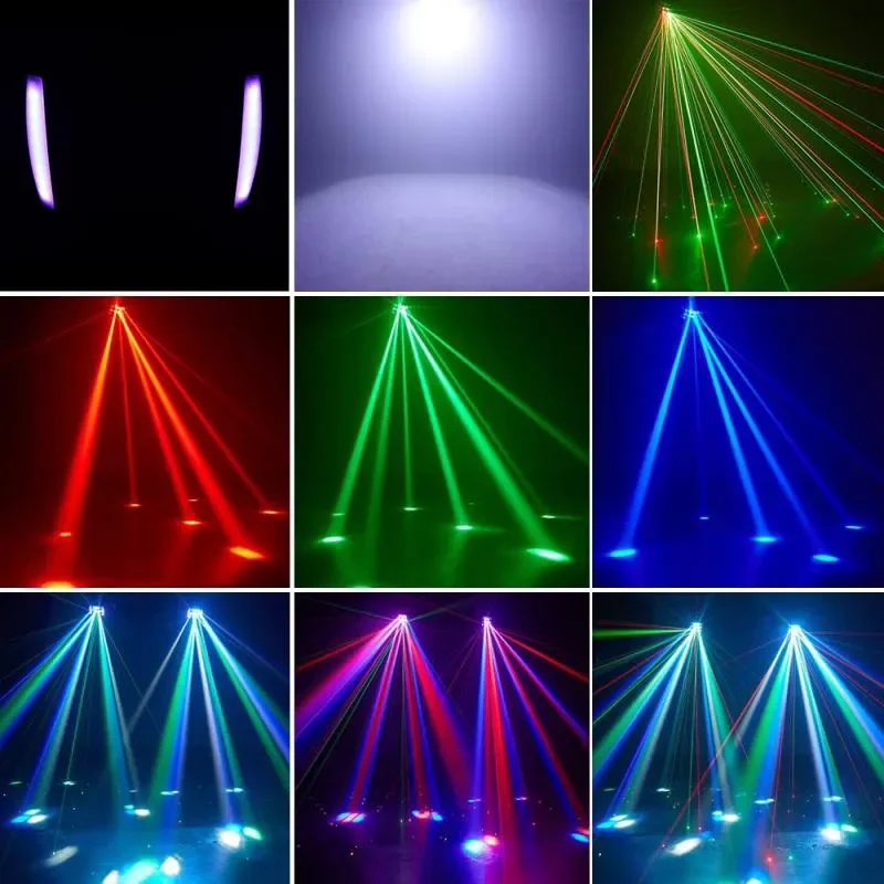 DMXorgChang-Lumière LED papillon 4 en 1 avec télécommande, laser, pour DJ, fête, mariage, KTV, bar, spectacle de scène