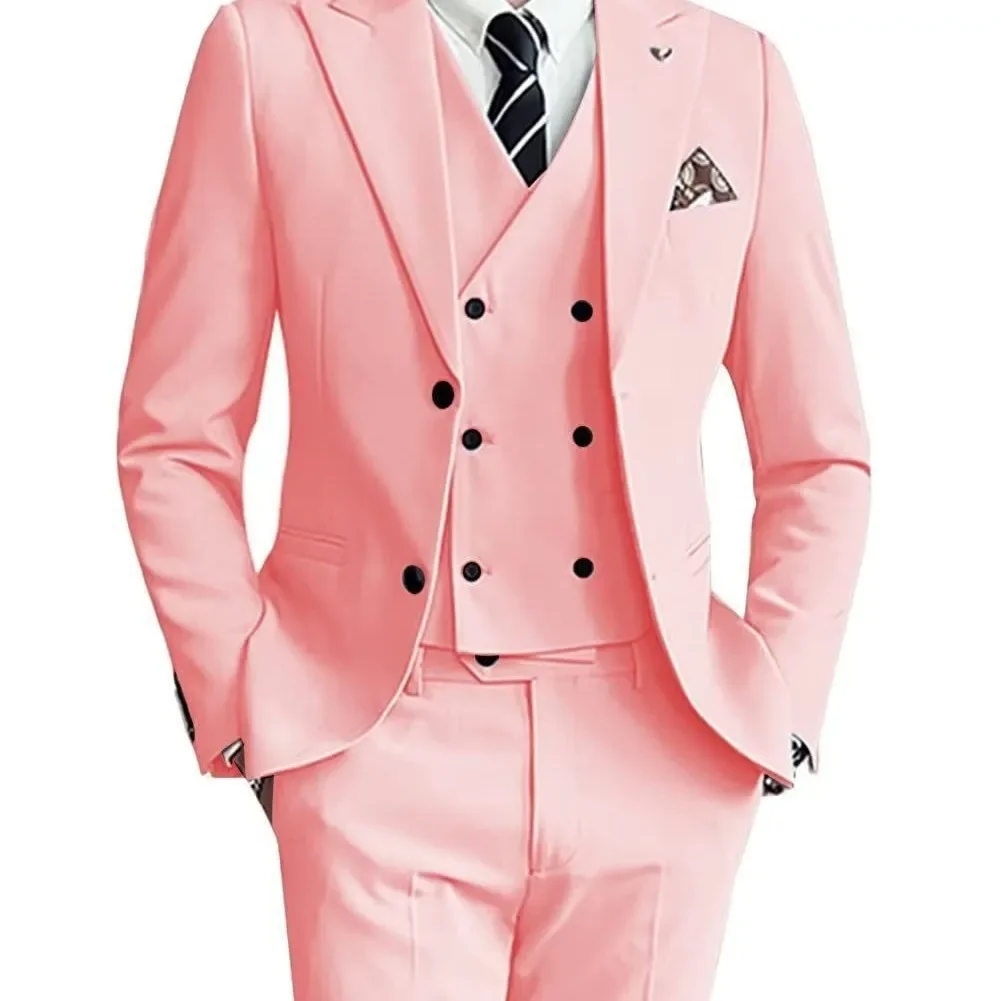 Wedding groomsman gown, 3-piece set, jacket, professional men's suit