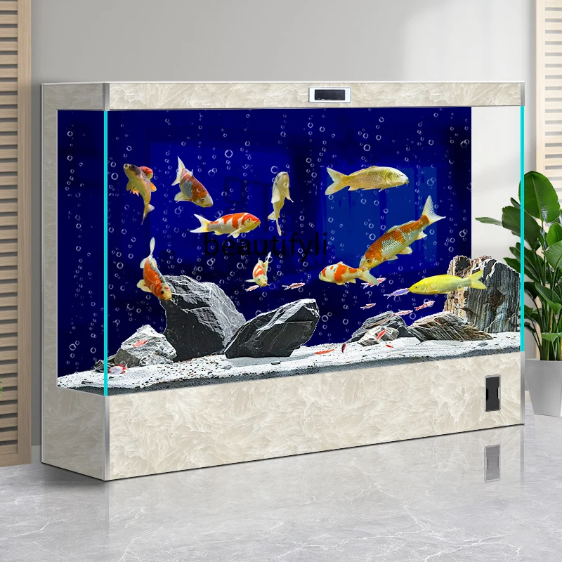 

Floor-to-ceiling glass filter vertical all-in-one machine aquarium living room large fish tank household smart