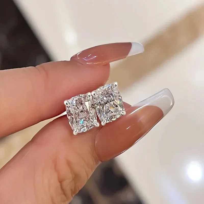 

Huaya Women's Sparking Cubic Zirconia Square Stud Earrings Charming Banquet New Fashion Personality Earring Accessories