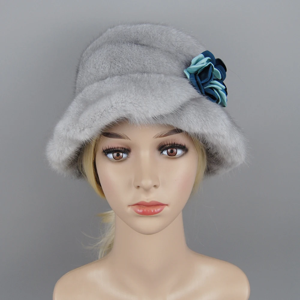 Winter Fur Hats Women Stylish Warm Natural Whole Mink Fur Luxury Caps Earflap High Quality Hat anti cold Snow Hat