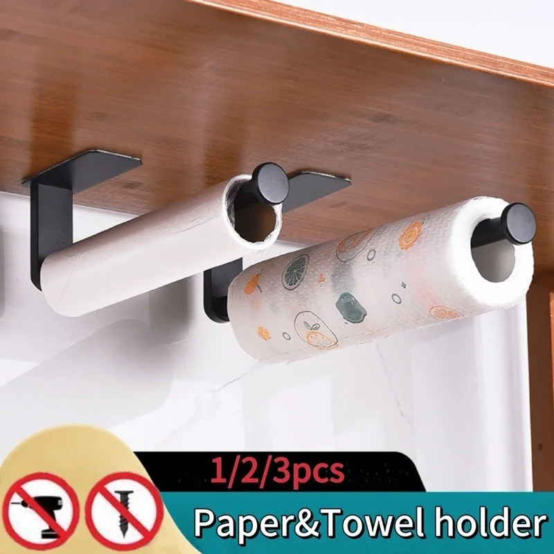 1-3pcs Kitchen Toilet Paper Holder Tissue Holder Hanging Bathroom Toilet Paper Holders Roll Paper Holder Towel Rack Storage Rack