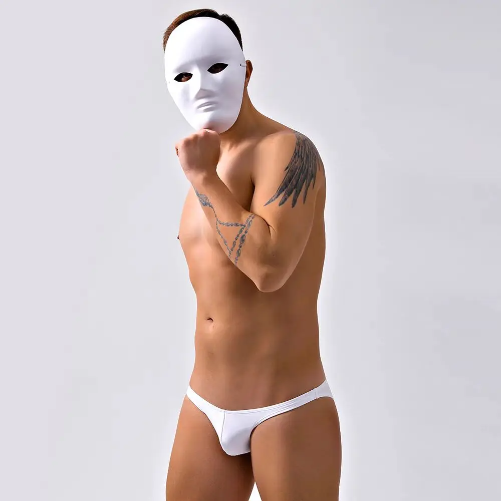 Maillot de bain en forme de triangle pour hommes, noir et blanc, couleur pure, en nylon, sexy, nouvelle collection