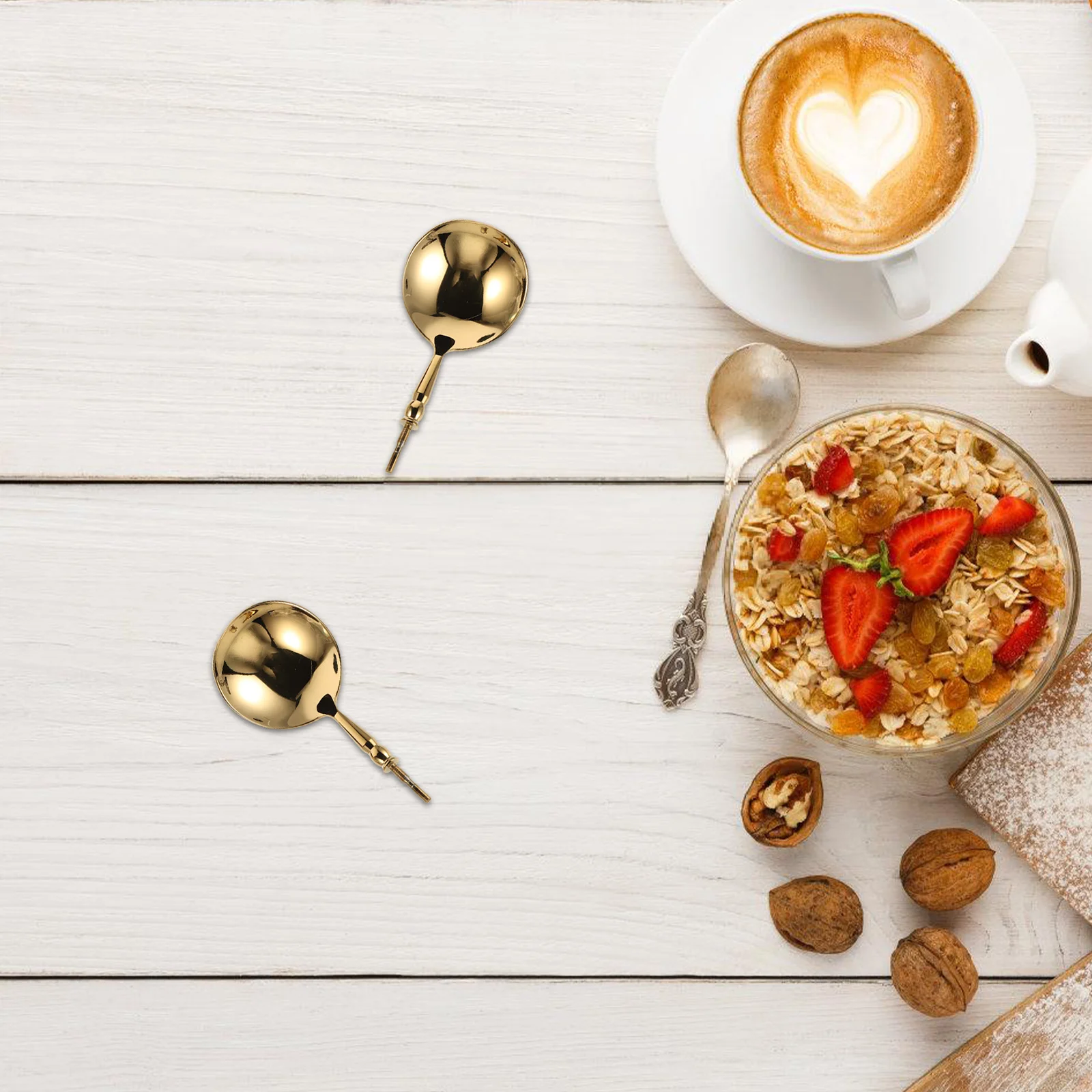 

2pcs Stainless Steel Round Spoon Head: Detachable Replacement For Ladle Heat Resistant Cooking Utensil Head Kitchen Tool