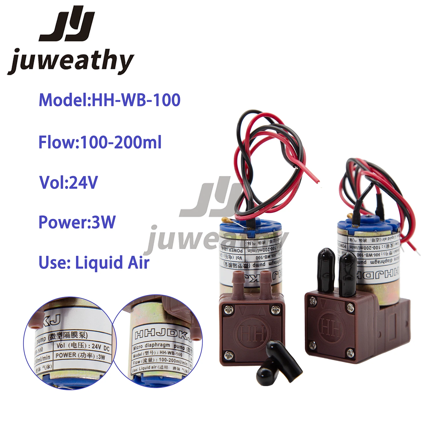 Photo machine ink pump HH-10 diaphragm pump 24V 3W oil-based corrosion-resistant inkjet printer small ink pump
