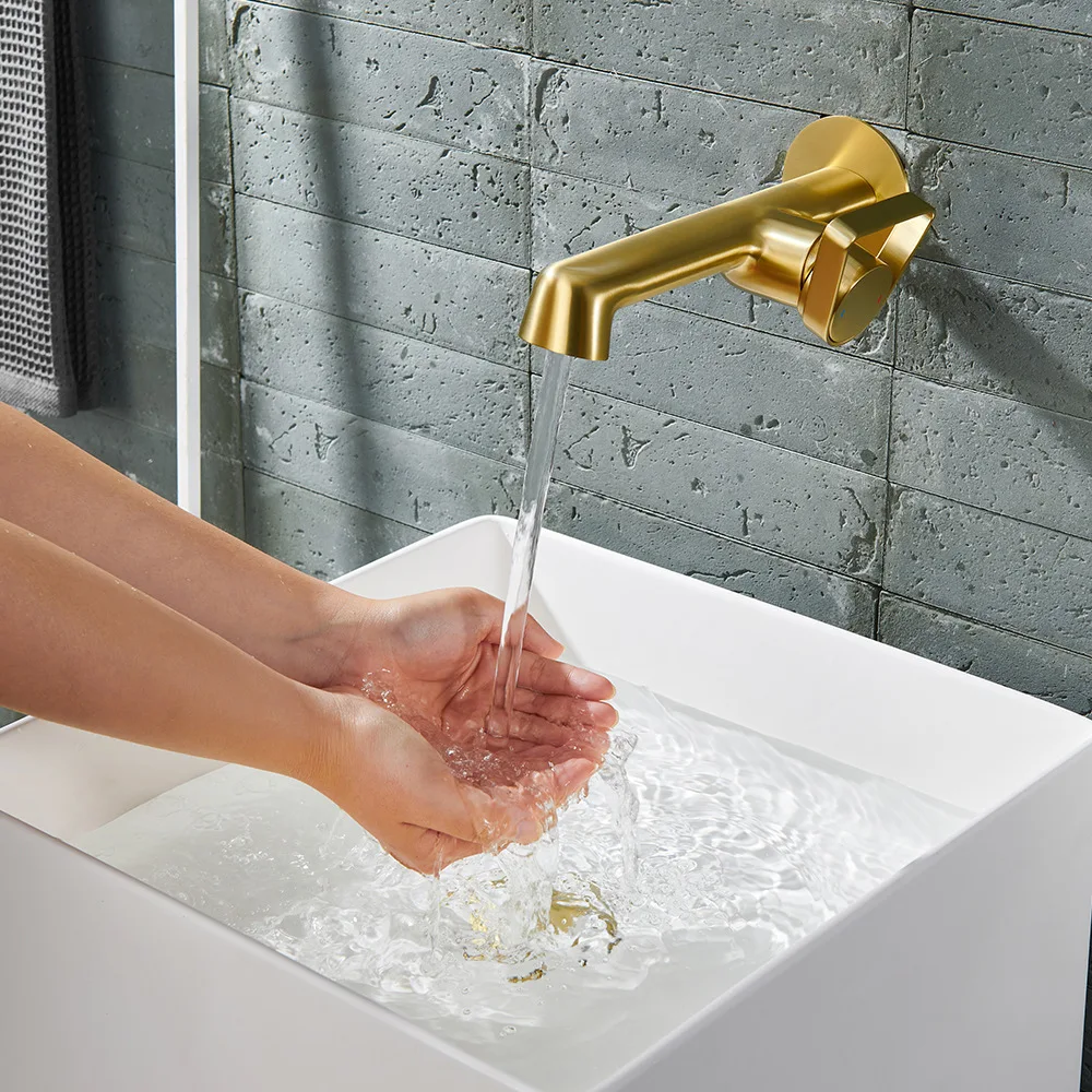 Brass Dual Function Concealed Faucet Wall Mounted with Hot and Cold Water Outlet in-Wall Embedded Box for Kitchen Bathroom