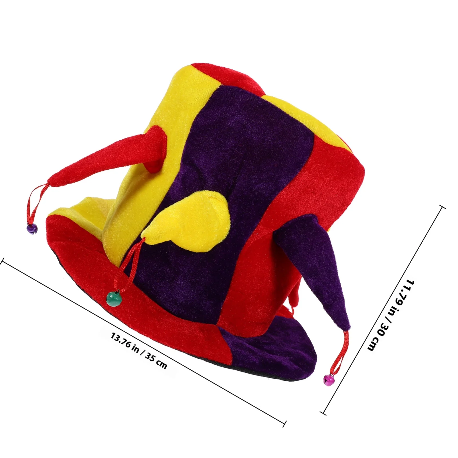 성인 남성 여성을위한 멀티 스파이크 벨 광대 모자 카니발 할로윈 파티 코스프레 의상 액세서리 서커스 장식