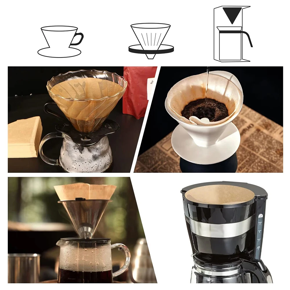 100pcs V Shape Coffee Filter Paper 10cm 12cm Disposable Pour Over Cone Filters 60 Stand Coffee Machine Filter Barista Tool