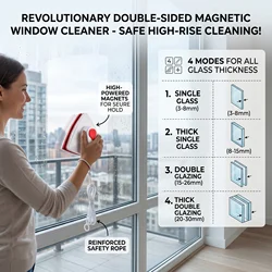 2024 Household Office Special Window Cleaner Magnetic Glass Window Cleaning Tool Automatic Water Discharge Double-layer Wiper