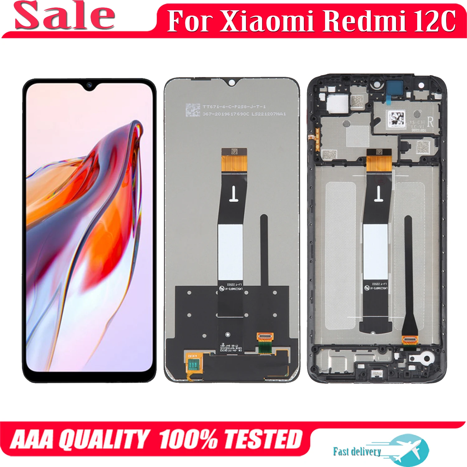 

LCD Display Touch Screen Digitizer For Redmi12C POCO C55