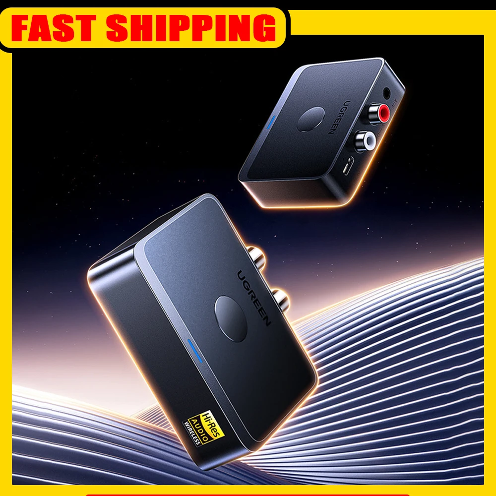 

UGREEN BT505 AUX Bluetooth-приемник LDAC AAC Hi-Fi разъем 3,5 мм 2RCA RCA аудио Bluetooth 6.0 адаптер приемники 15 часов для автомобильного динамика