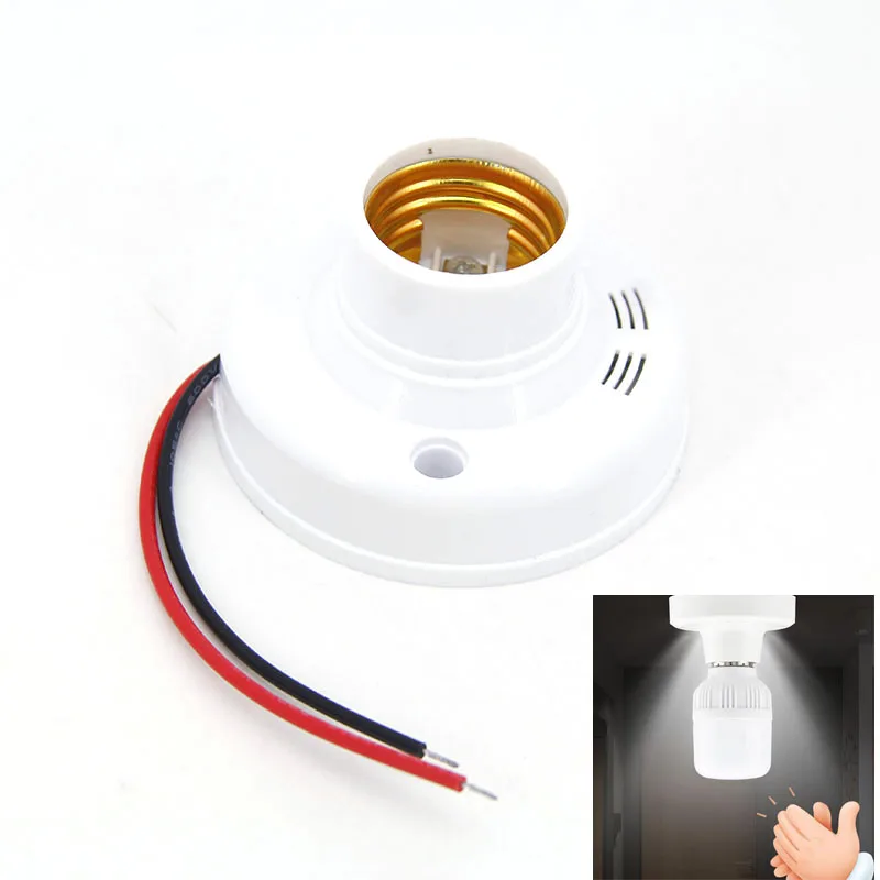 1PC Screw sound Light Vontrol Lamp E27 Light Control Auto base socket holder Cap AC 180v -240V Electricity Saving Light Bulbs c1