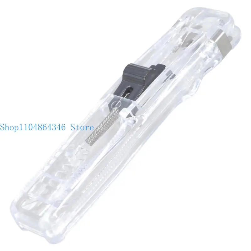 5asd Durable Clam Clip Dispenser Handheld Push Stapler Reusable Paper Clip Dispenser