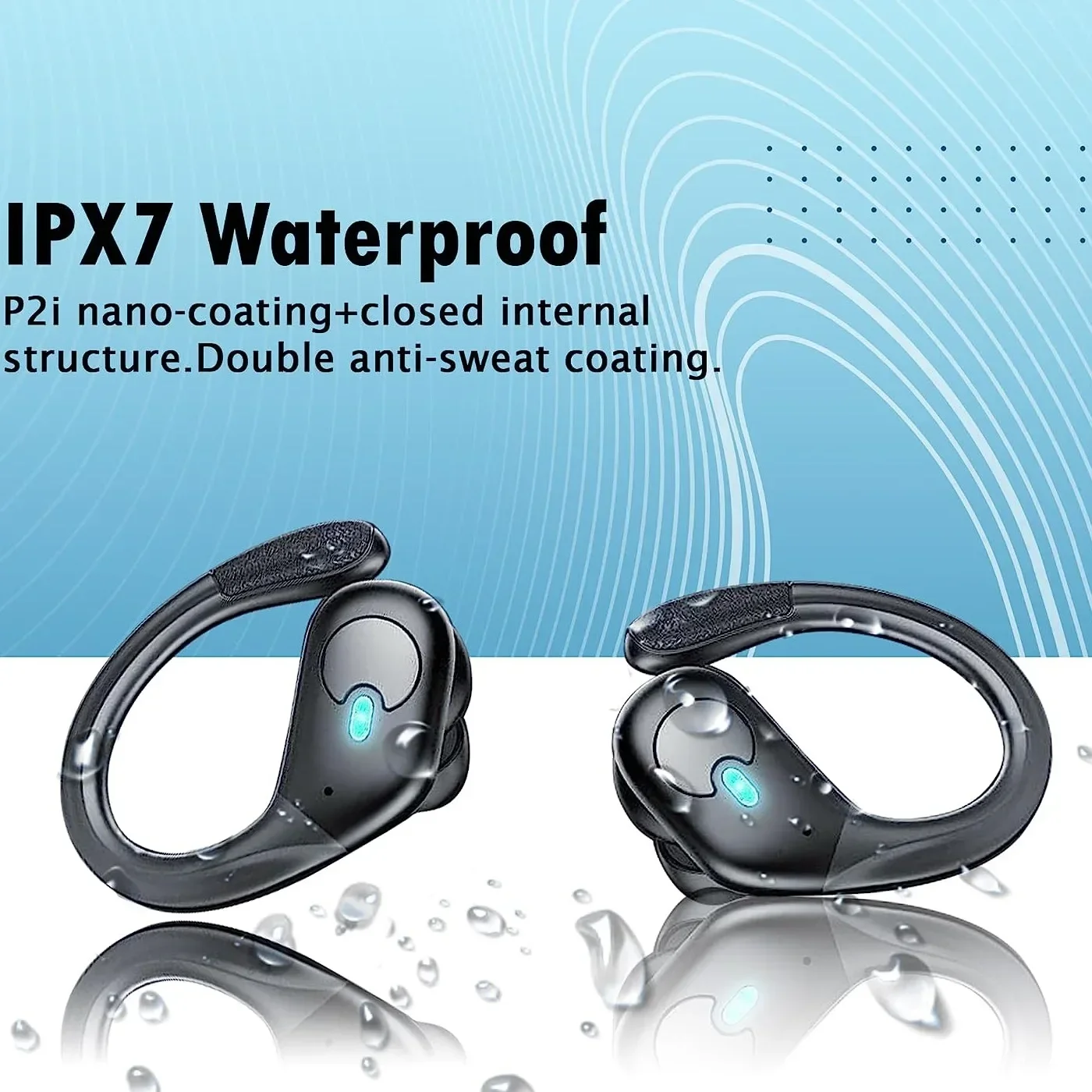 

Wireless Bluetooth 5.4 Earphones Ture Wireless Earbuds Ear hook Sports HiFI Stereo Waterproof Headset TWS Headphone With ENC Mic