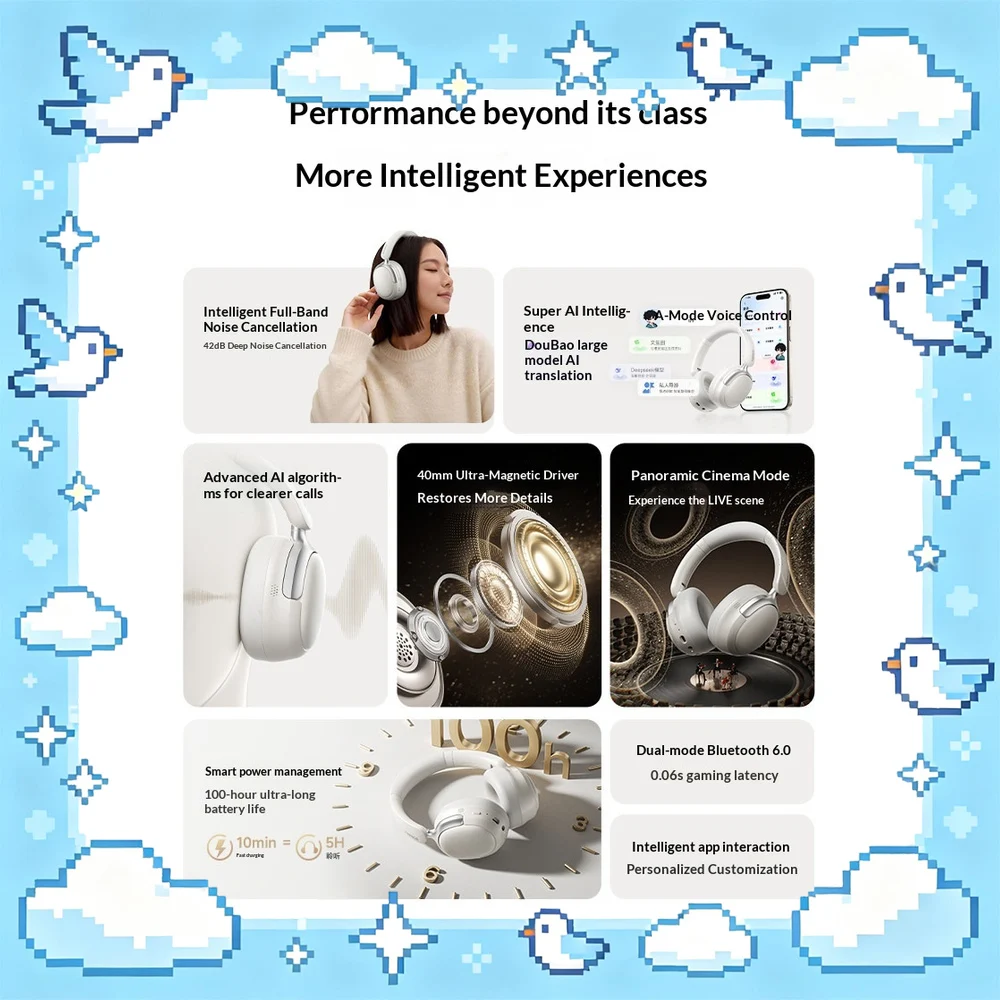 YINPAGE FreeB3 Over Ear Bluetooth Headphones Wireless Gaming Music Headset for Phone Computer Sports Travel