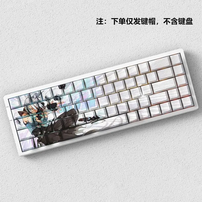 Jiefeng テーマキーキャップ オリジナル工場 サイド刻印文字 透明 PBT メカニカルキーボード PC ゲーミングキーボード アクセサリー