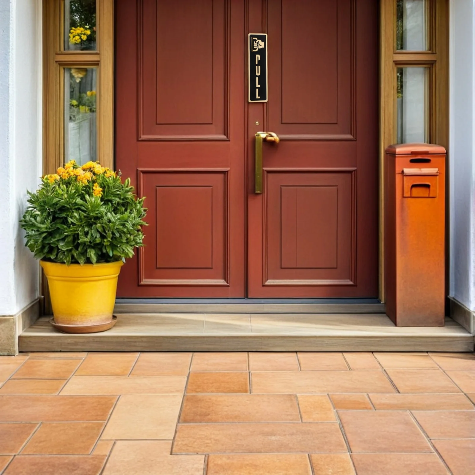 

2Pcs Push Pull Door Sticker Acrylic Material Long-Lasting Finish for Commercial Use Easy Readability Professional Look