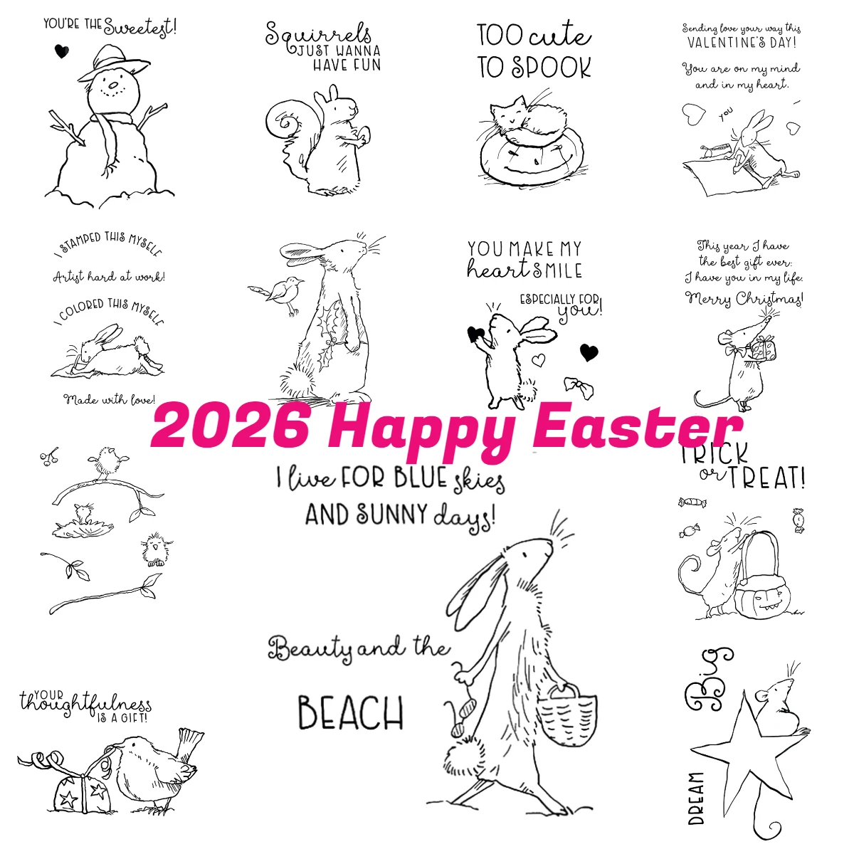 

Valentine's Day Heart Easter Bunny Silicone Stamps Diy Scrapbook Diary Decoration Embossed Paper Card Album Craft Template New