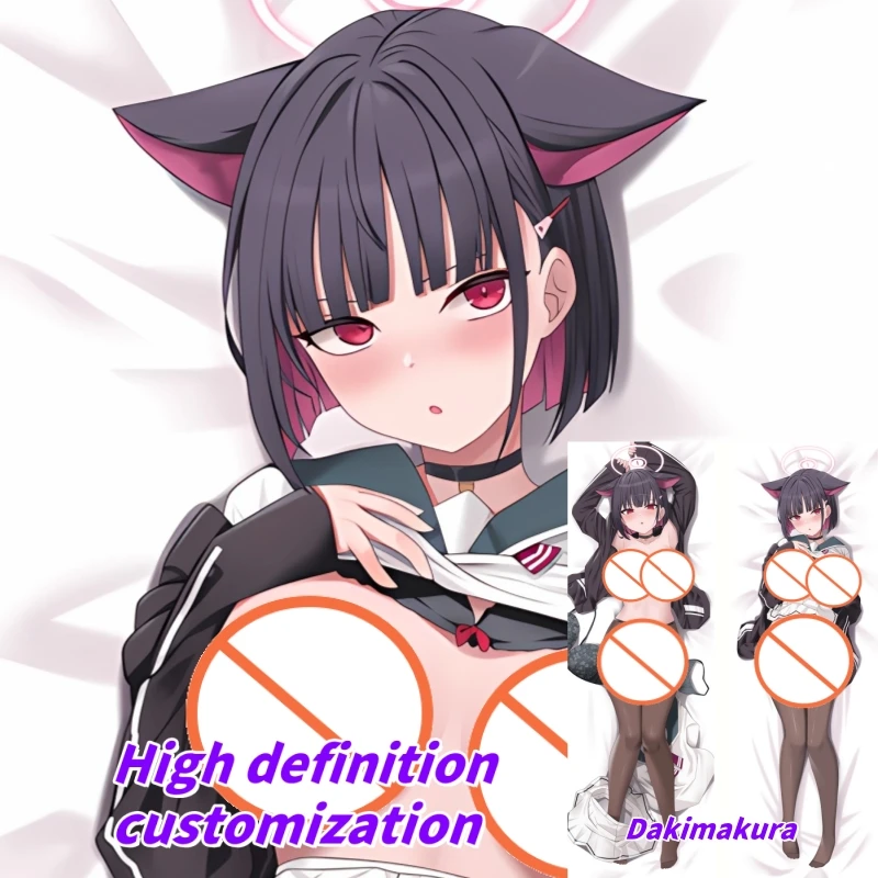 

Dakimakura Anime Pillow Case Blue Archive Kazusa Aoyama Double-sided Print Of Life-size Body Pillowcase Gifts