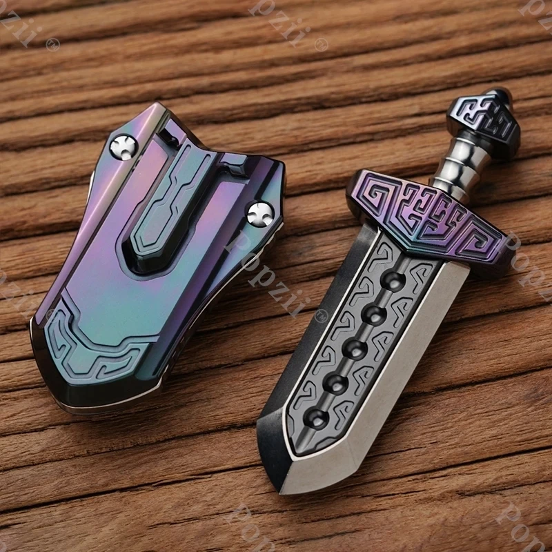Wanwu Taia Sword EDC Exquisite Carving Mechanical Magnetic Push Slider Tuning Fork Gadgets Table Ornament Anxiety Toys
