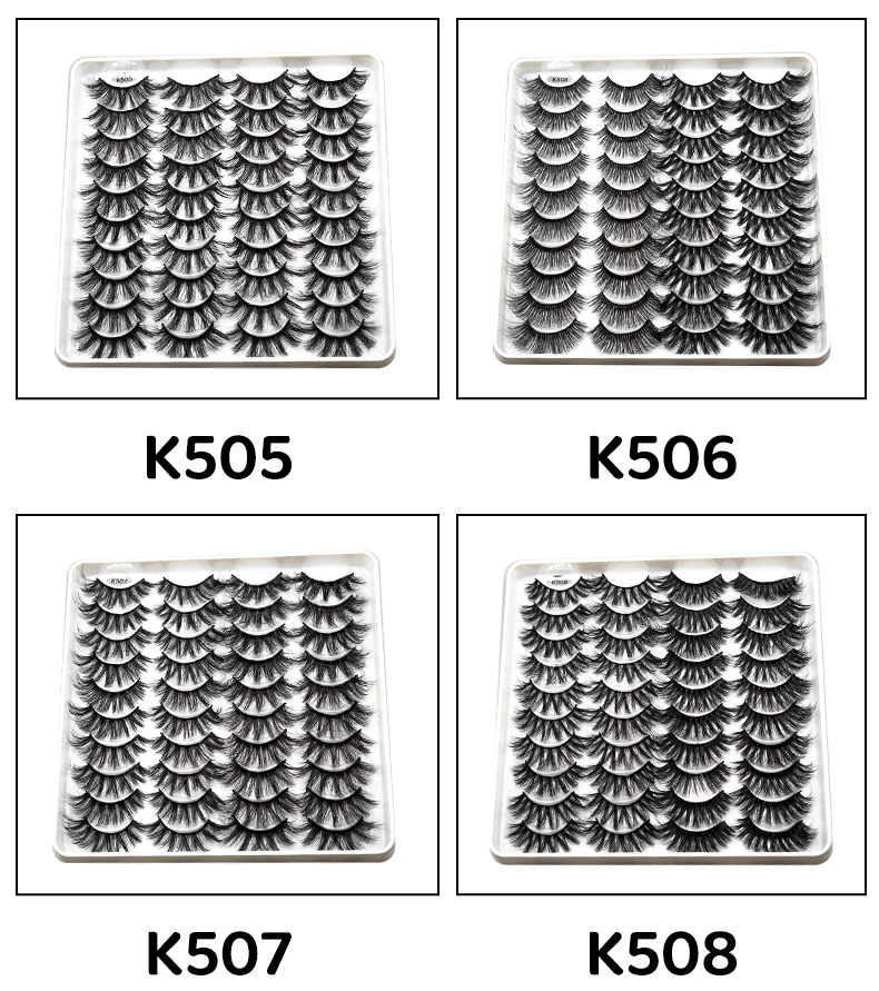 20 Paare 5D Flauschige Wimpern 25mm 3D Nerz Wimpern Lange Weiche Wispy Falsche Wimpern Großhandel Wimpern Anbieter Nerz Volumen Wimpern – Detail 14
