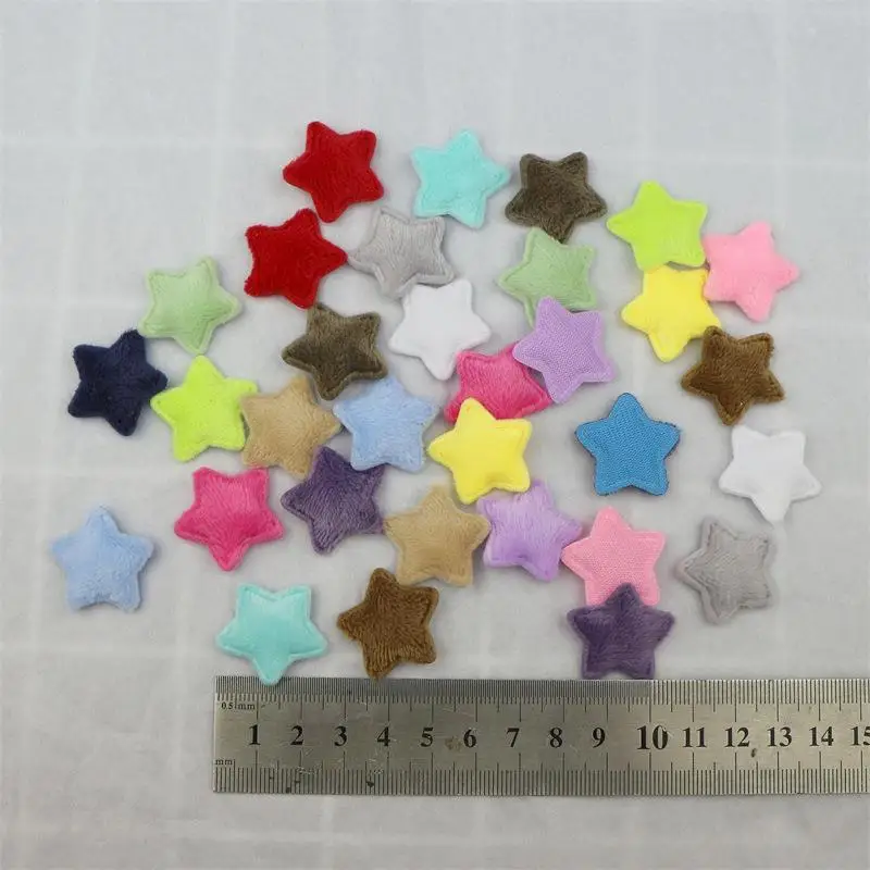 50Pcs Colorful Sewing Plush Star Patches Stickers Sew Clothes Jeans Patches Diy Coats Applique Handmade Patchwork Accessories