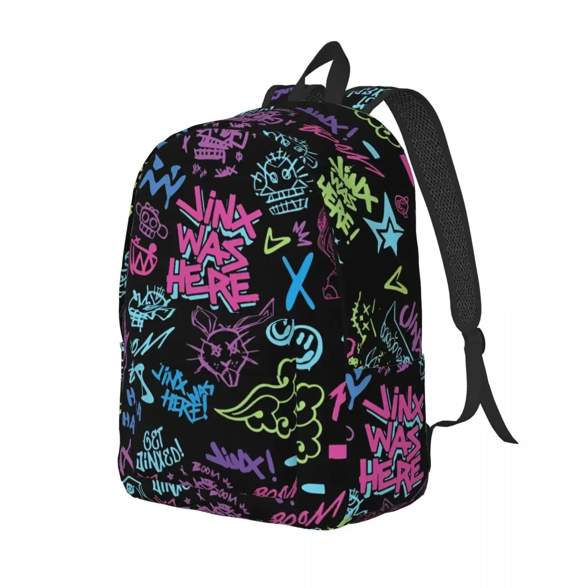 حقيبة ظهر Arcane Jinx Monkey Graffiti للرجال والنساء، حقيبة كتف للكمبيوتر المحمول والمشي لمسافات طويلة والسفر، حقيبة كتف للكمبيوتر المحمول من Arcane Jinx Monkey في الهواء الطلق