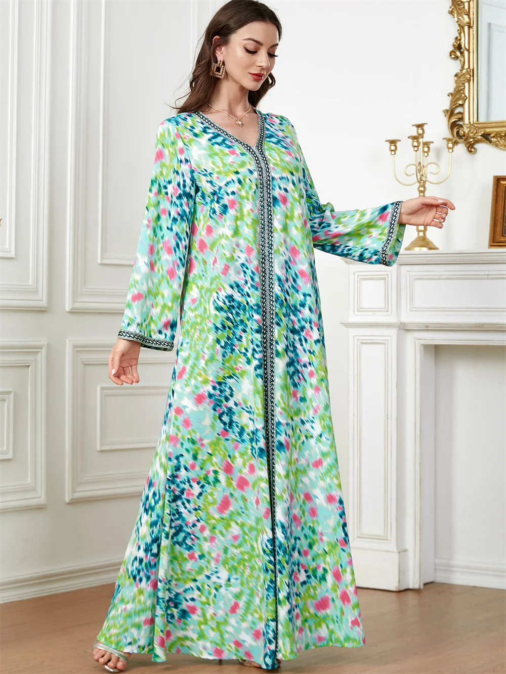 2024 New Modest Eid Dubai Luxury Abayas For Women Party Dress Muslim Robe Elegant Kaftan Abaya Ramadan Jalabiya Caftan Morocco