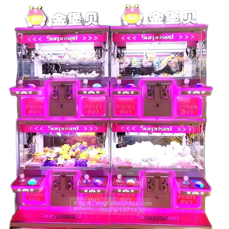 Earn Money Kids Adults Play 4 Players Mini Gift Stuffed Toy Vending Cranes Claw Machine Indoor Coin Operated Arcade Game Machine