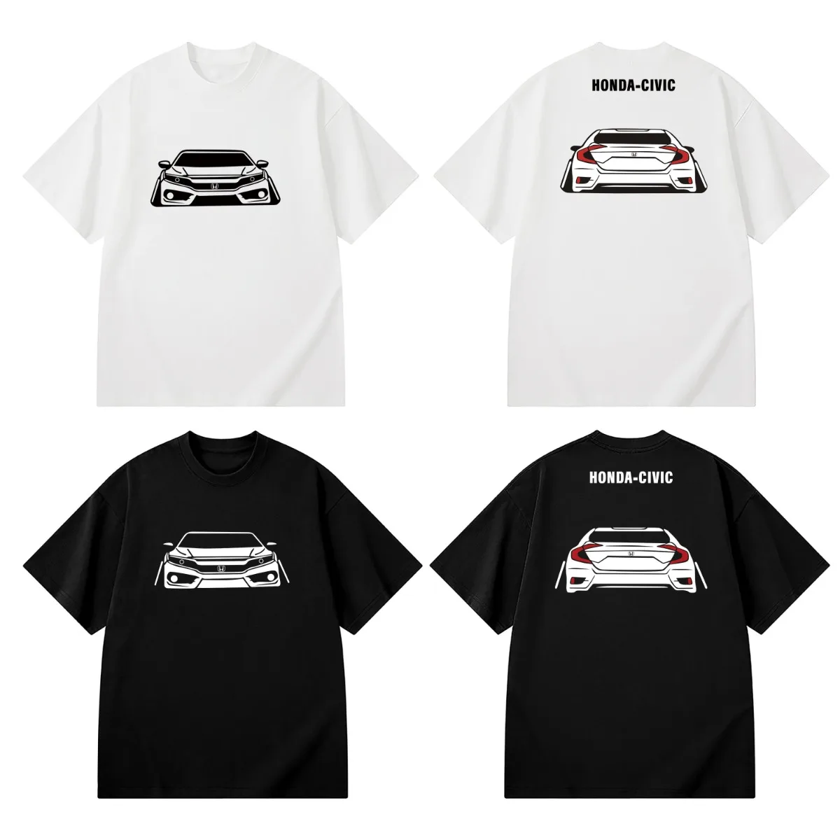

HONDA Honda 10th Generation Civic TYPE R Car Friends Will Modify The Culture JDM Men Women Short-sleeved T-shirt Cotton Summer