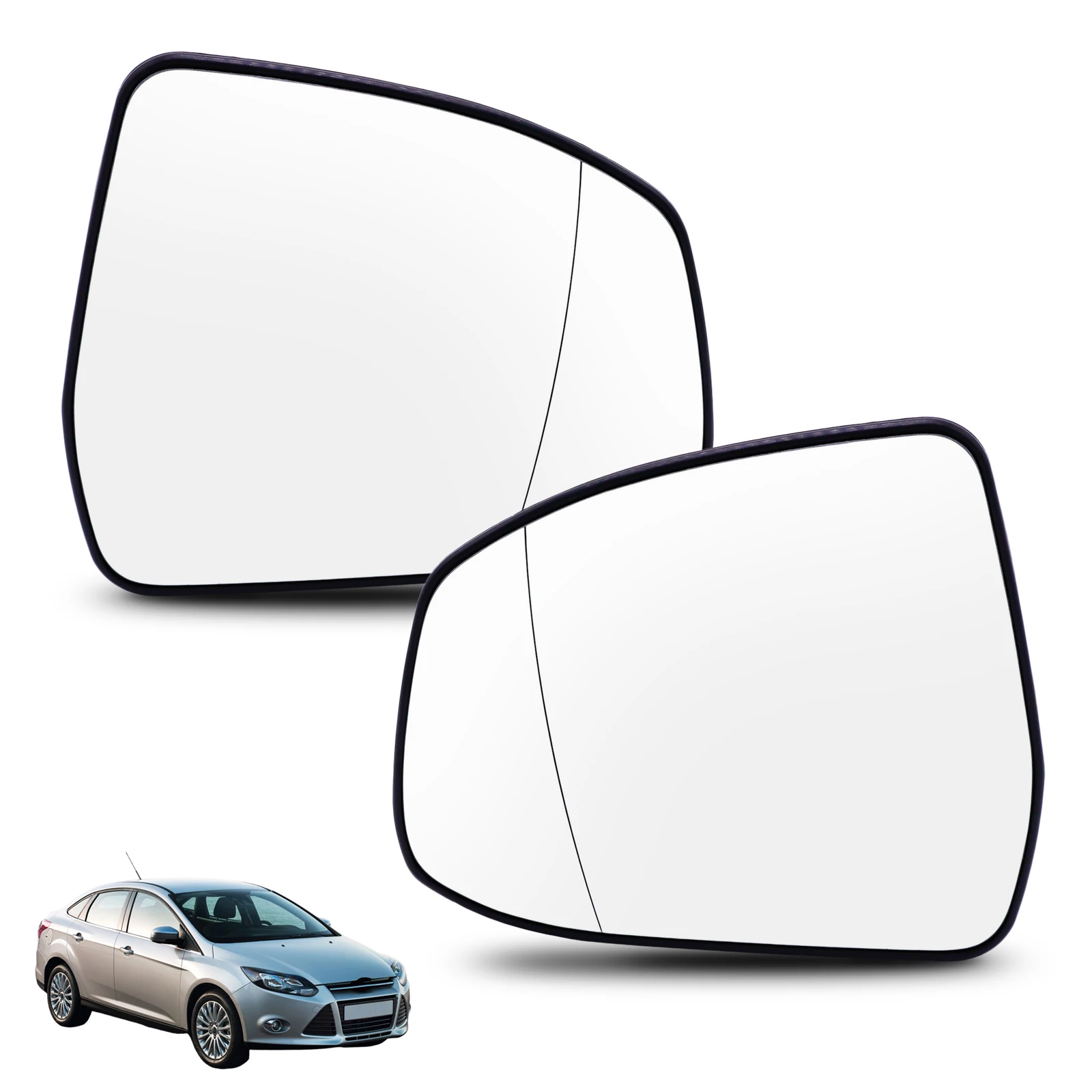 Wing Mirror Glass Left Right Side With Heating Base Wide Angle Rear View For Ford Focus MK2 MK3 2008-2018 Mondeo MK4 EU Model