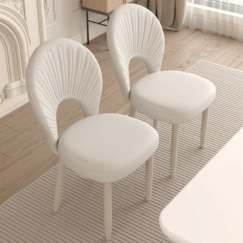 White Fancy Modern Dining Chairs Nordic Style Elegant Living Room Chairs Vanity Occasional Sillas De Comedor Design Furniture