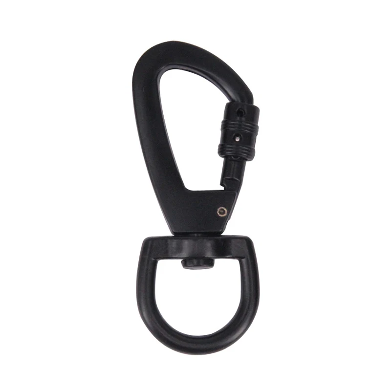 Multifunctional D-type Buckle Auto Locking Carabiner With Swivel Rotating Ring For Outdoor Keychain Pet Leash Hook 2.9*7.3cm