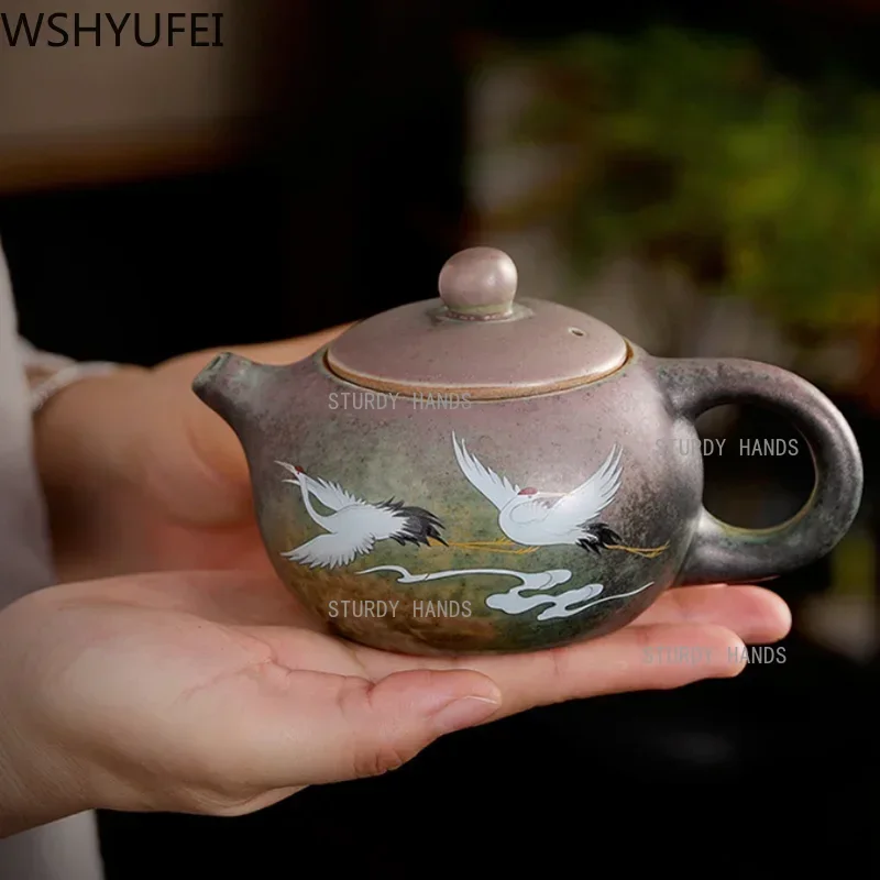 Vintage Kiln change ceramics Tea pot Chinese tea set porcelain teapot Oolong tea Handmade kettle Jingdezhen customization