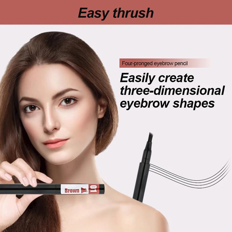 Eyebrow Microblading Pen Tattoo Pencil 4 Fork Tip Waterproof Magic Eyebrow Pencil for Natural Makeup