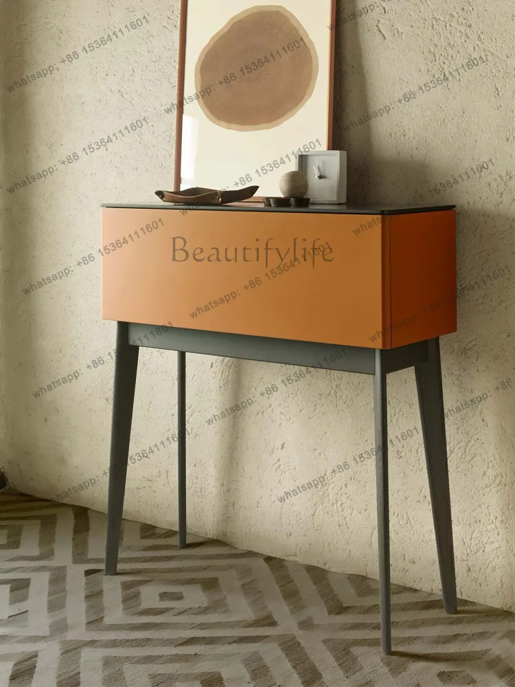 Factory Direct Italian Minimalist Painting Solid Wood Three Bucket Cabinet Bedroom Medieval Cream Wind Storage Side Cabinet