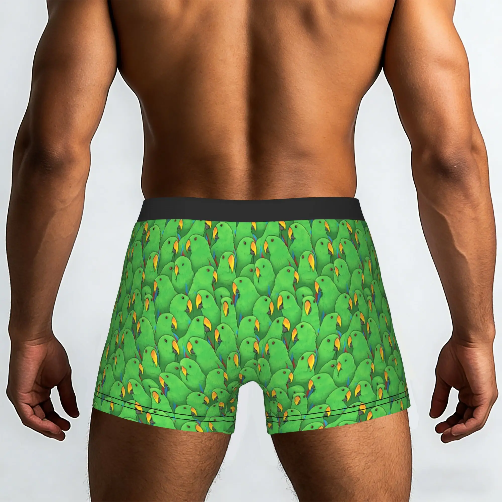 Customized Male Novelty Male Eclectus Parrots Pattern Underwear  Boxer Briefs Soft Shorts Panties Underpants