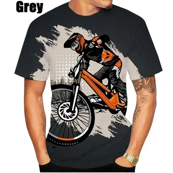 New Dazzling Cool Bicycle Graphic Pattern 3D Print Men's T-shirt Summer Hip Hop Personality O-Neck Short Sleeve trend T-shirt