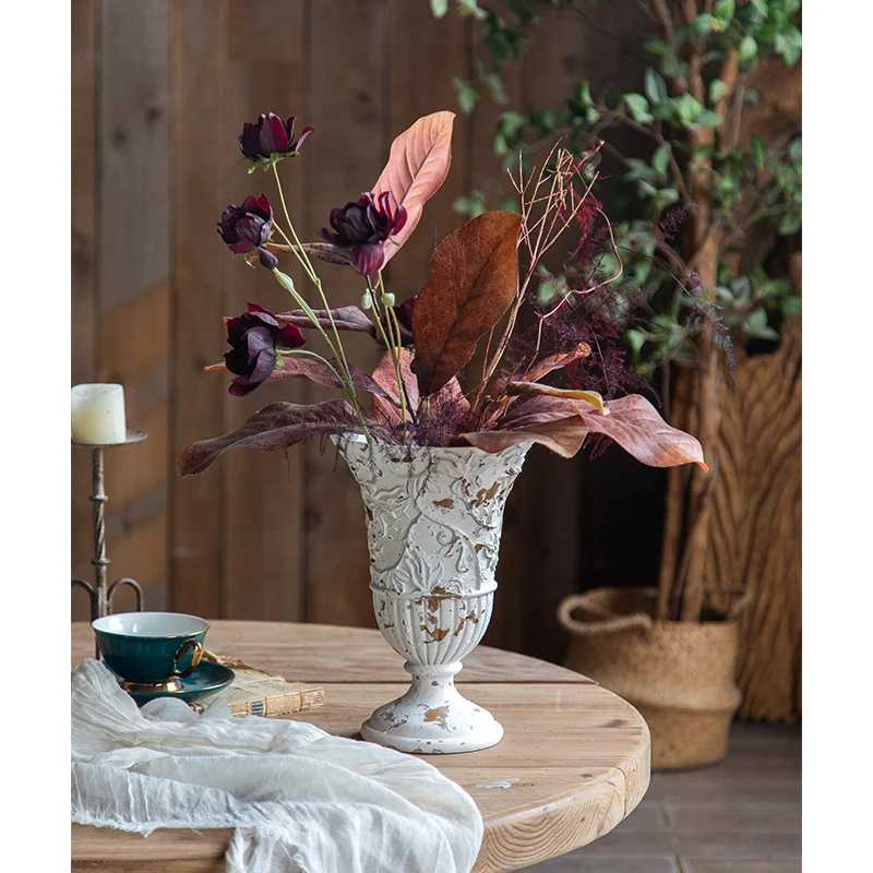 

Wholesale Art Deco Resin Floor Vases Handmade Durable Distressed Design for Home Decor