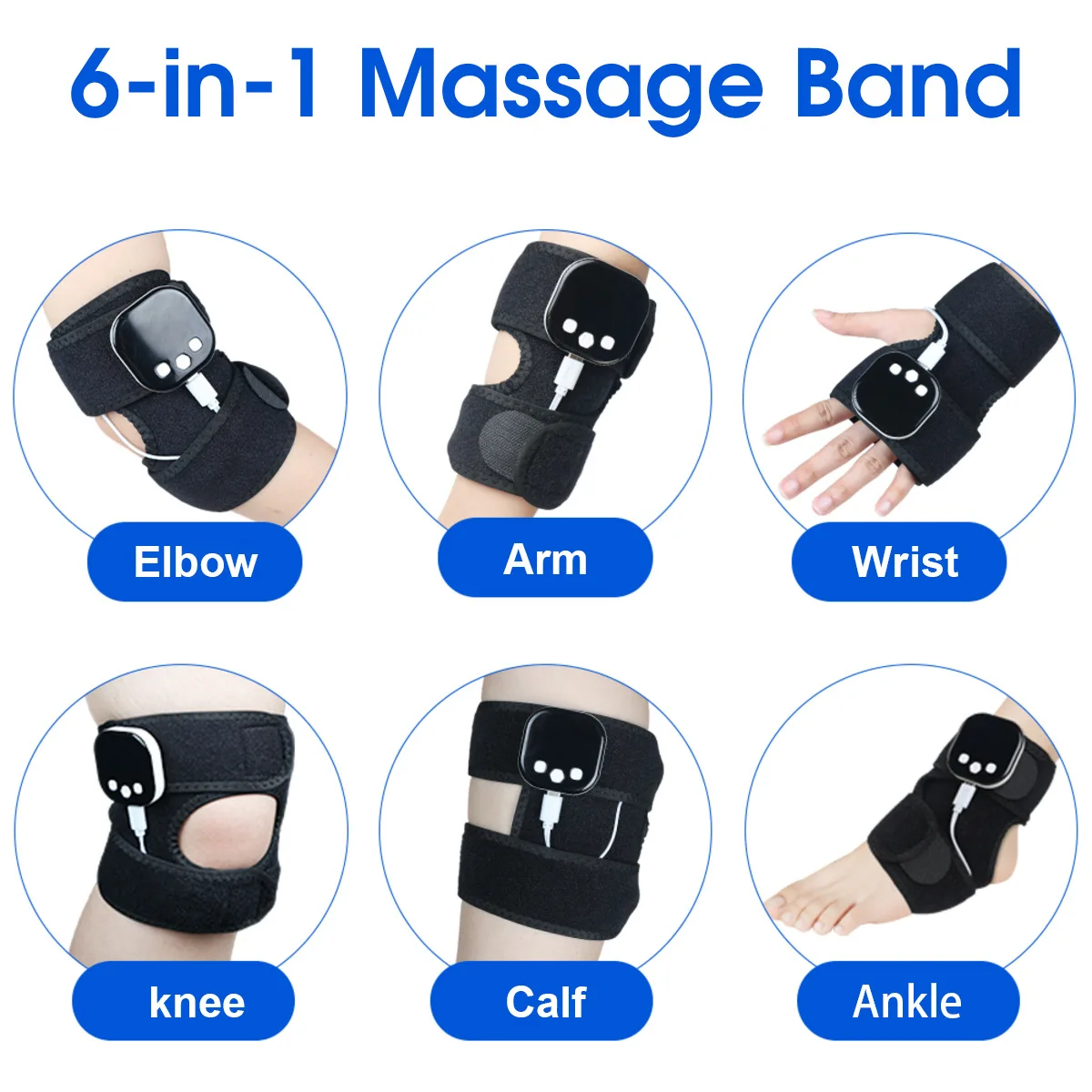 

Портативный EMS-массажер 6-в-1, устройство TENS для тренировки рук, ног, облегчение боли, терапевтическое устройство для домашнего использования