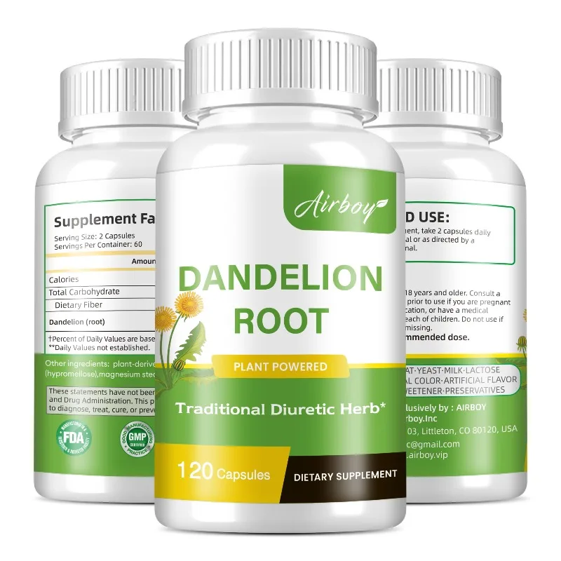 Dandelion Root Capsules - Diuretic, Detoxifying, Promotes Digestion, Supports Liver Health, Antioxidant