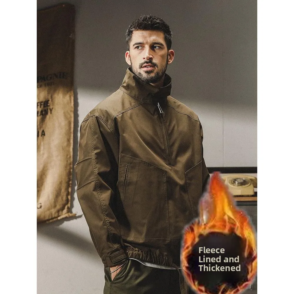 

Loose Fit Mountain Series Men's Jaet Autumn Spring Outdoor Commuting Workwear Coat Zipper Closure Polyester Fabric Long Sve