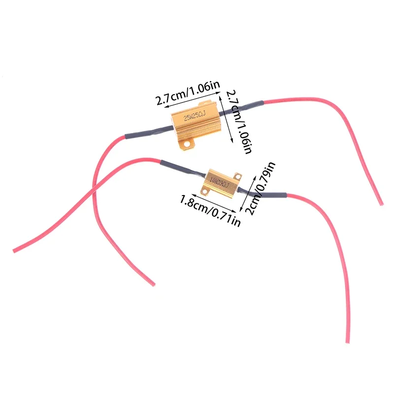 2 مجموعات سيارة LED Canbus فك 10/25/50 واط 6/8/25/39Ohm تحميل للسيارات بدوره إشارة فانوس لوحة ترخيص مصباح المقاومات المقاومة