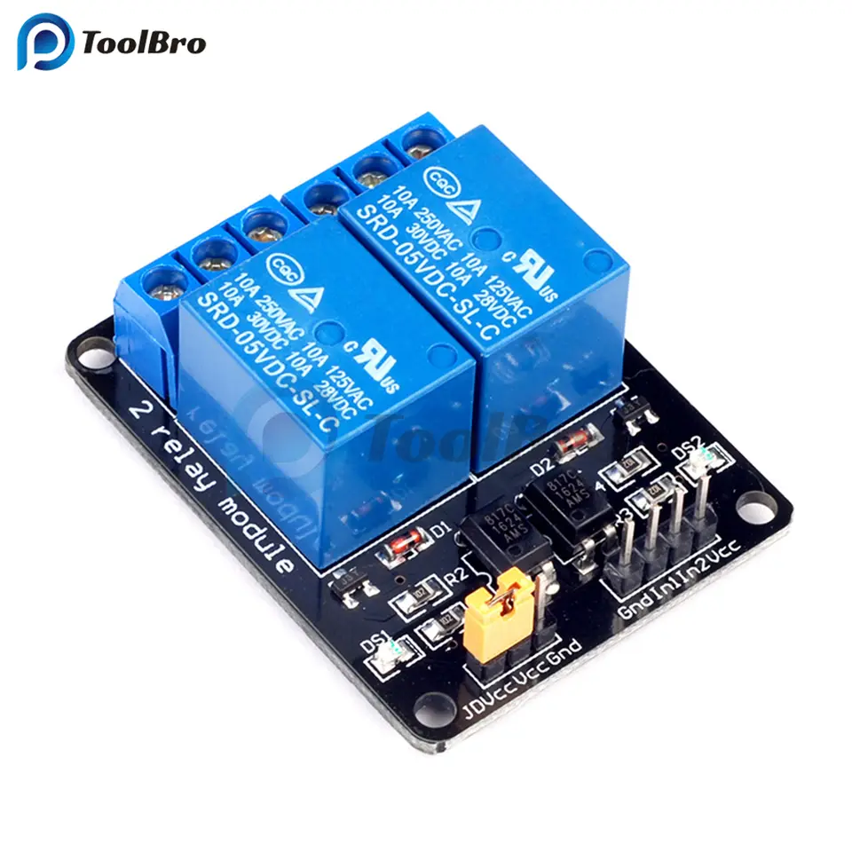 DC 3V 5V 24V 2 Channel Relay Module with Optocoupler Relay Output 2 way ...